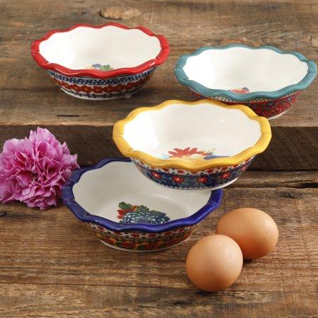 The Pioneer Woman Floral 5.5-Inch Scalloped Mini Pie Pans, Set of 4