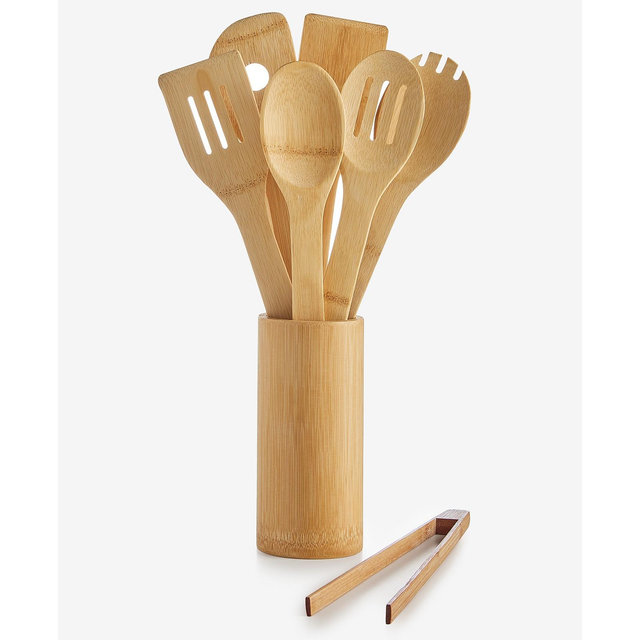 Arch Studio 7-Piece Bamboo Utensil Set & Holder, Exclusively at Macy's