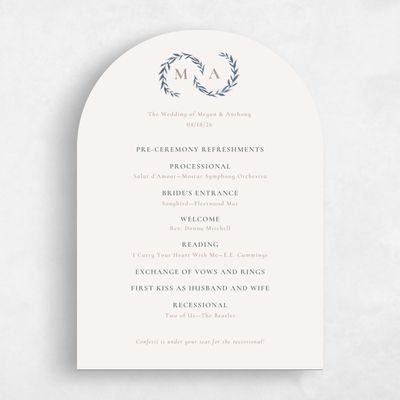 Beige Arch Wedding Program - Cappell