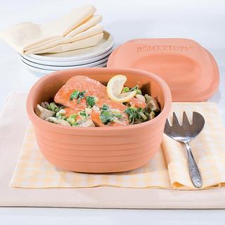 Square Glazed Clay Casserole
