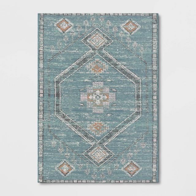 5' x 7' Sunset Moroccan Tapestry Outdoor Rug Teal - Opalhouse™