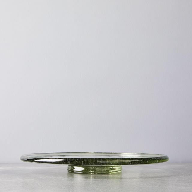 Hand-Blown Recycled Glass Cake Stand