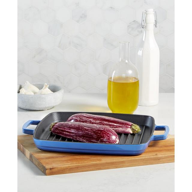 Martha Stewart Collection Enameled Cast Iron 11" Grill Pan, Created for Macy's