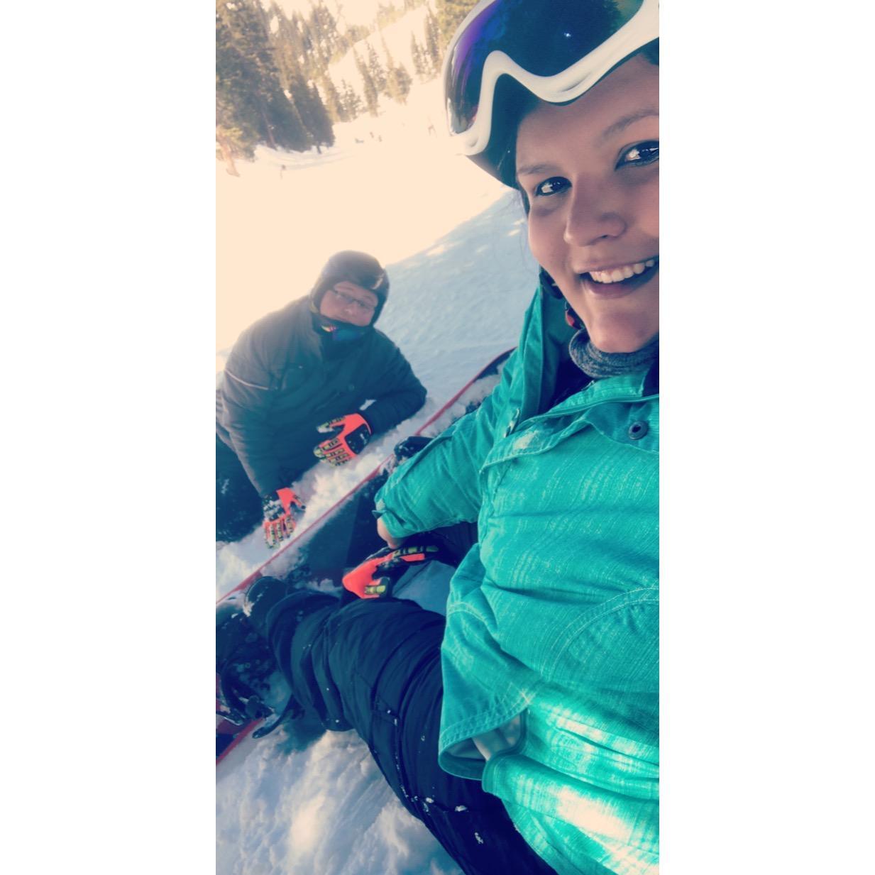 Our First and LAST time snow boarding!!