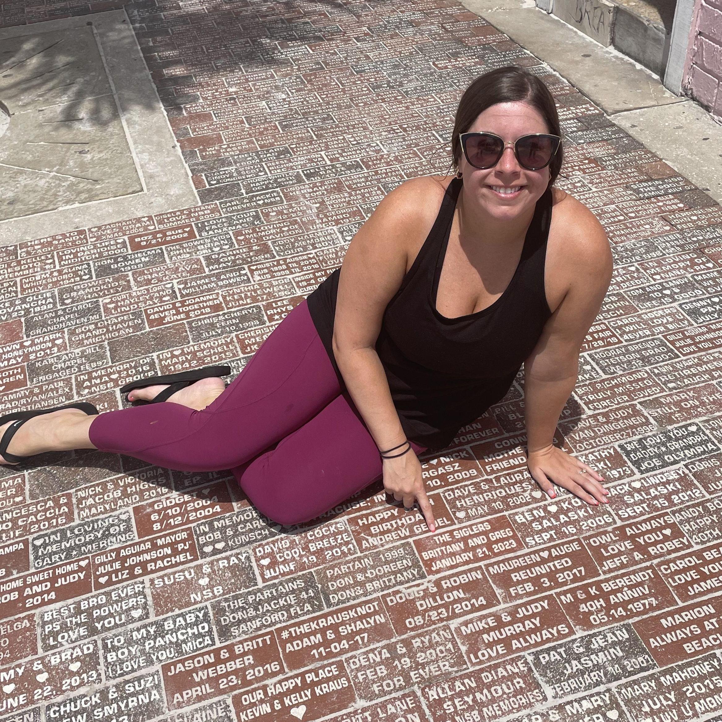Greg surprised Britt with a brick at The Breakers in New Smyrna Beach. Right next to her two other family bricks. It was the best surprise and most thoughtful gift.