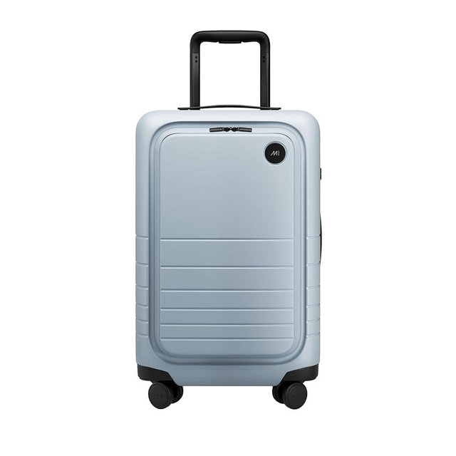 Carry-On Pro Luggage (22"), Hardside Spinner Suitcase with TSA Lock & Front Pocket, Airline Approved, Blue Haze
