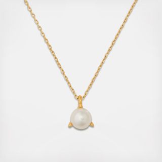 Brilliant Statements Pearl Trio Prong Pendant