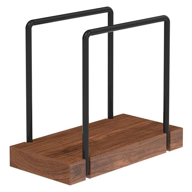 Modern Wooden Napkin Holder for Table with Black Steel Wire-Farmhouse Napkins Holder-Napkin Holders for Kitchen & Dining Tables