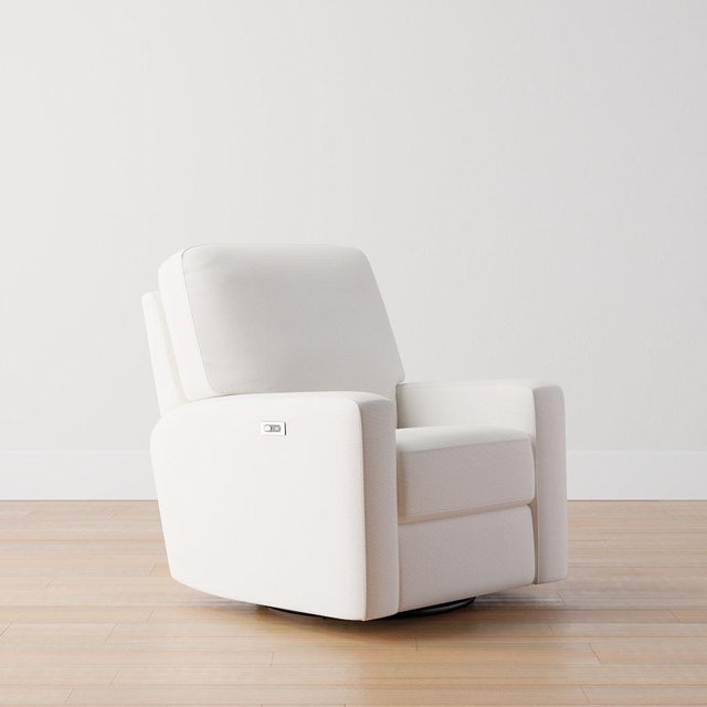 PB Comfort Square Arm UPH Power Swivel Glider Recliner, BX EDG PLY CSH, PRF Chateau BSKTWV Ivory