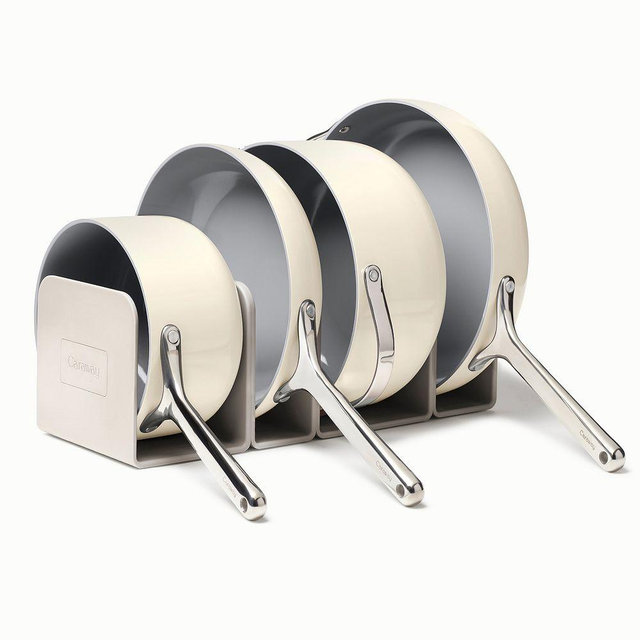 Caraway Non-Stick Ceramic 12-Piece Cookware Set w/ Storage, Cream