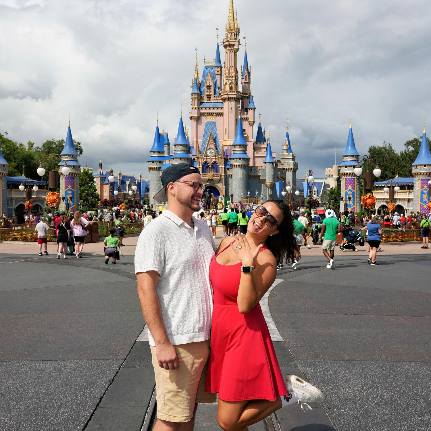 The day after we got engaged - got to spend the day in Magic Kingdom celebrating!