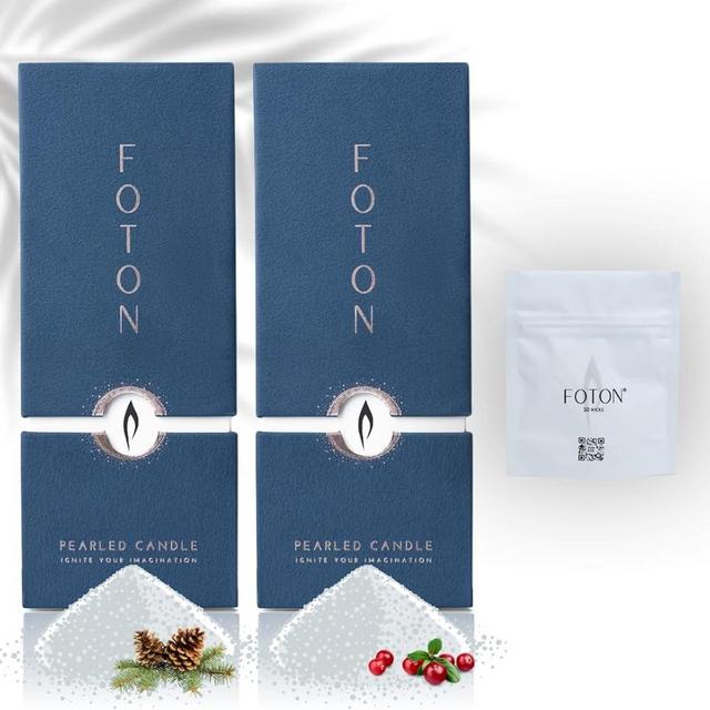 Most Popular Bundle: Festive Fir + Mulled Magic, Scented Luxury Candle with 30 Wicks Plus 30-Pack of Wicks – Foton Pearled Candle
