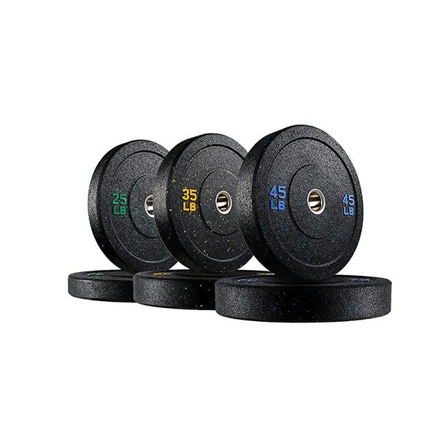 papababe Bumper Plates, High-Bounce Olympic Weight Plates with Colored Fleck-Rubber Weights Plates for Weight Lifting and Strength Training