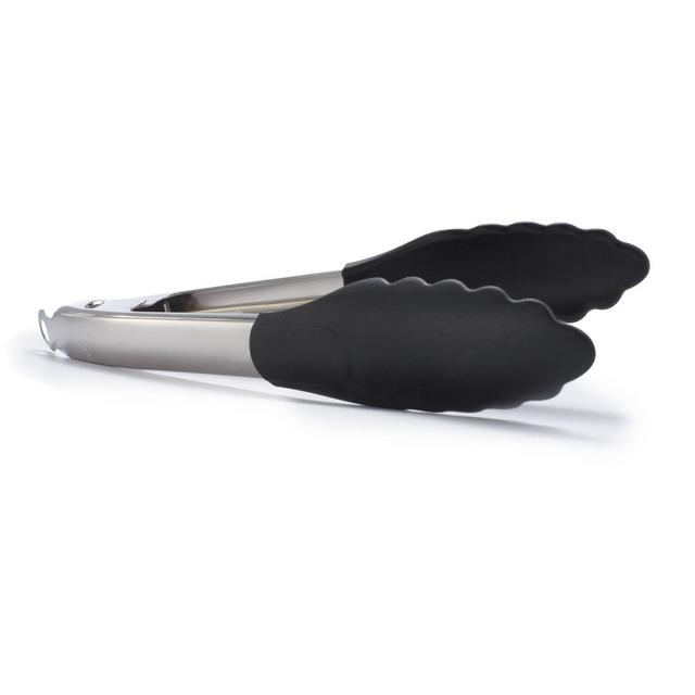 Rösle Locking Silicone-Tipped Stainless-Steel Tongs - 9 inch