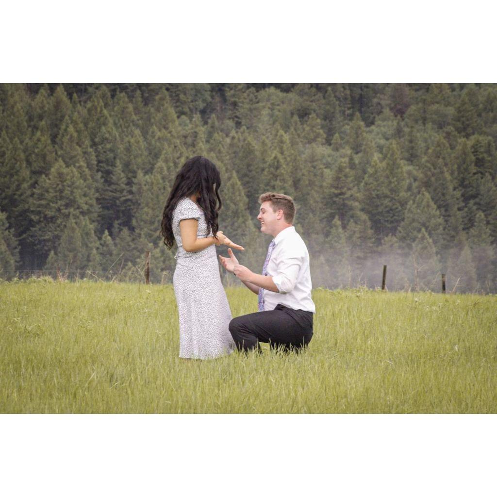 The proposal! Aaron surprised Leilani with a visit in Idaho while she was at school.