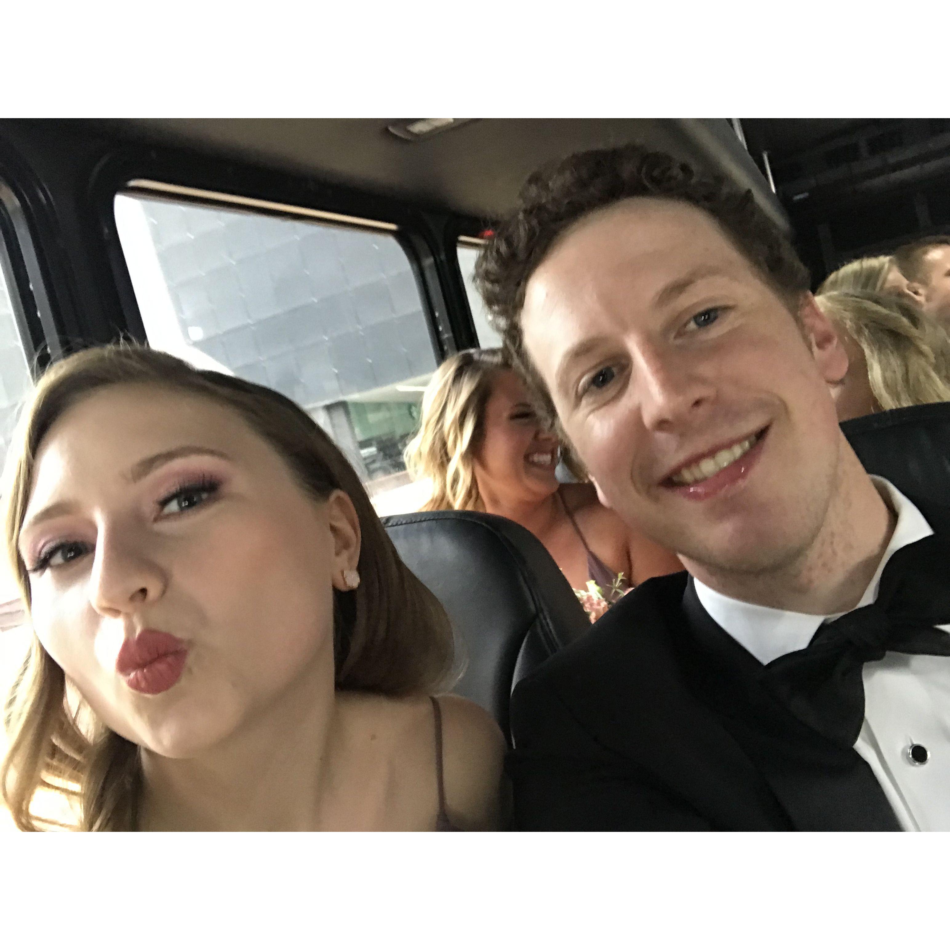 On our way to Erica & Sam's wedding <3