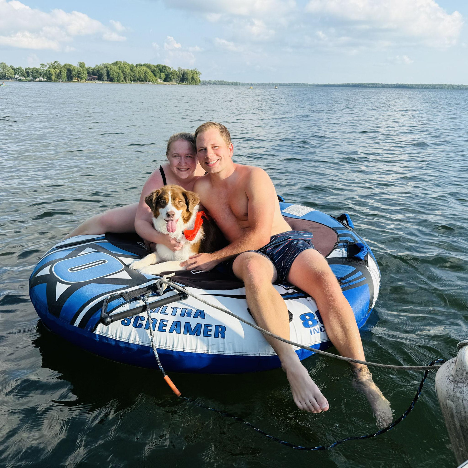 Gibby's first tube ride July 2025