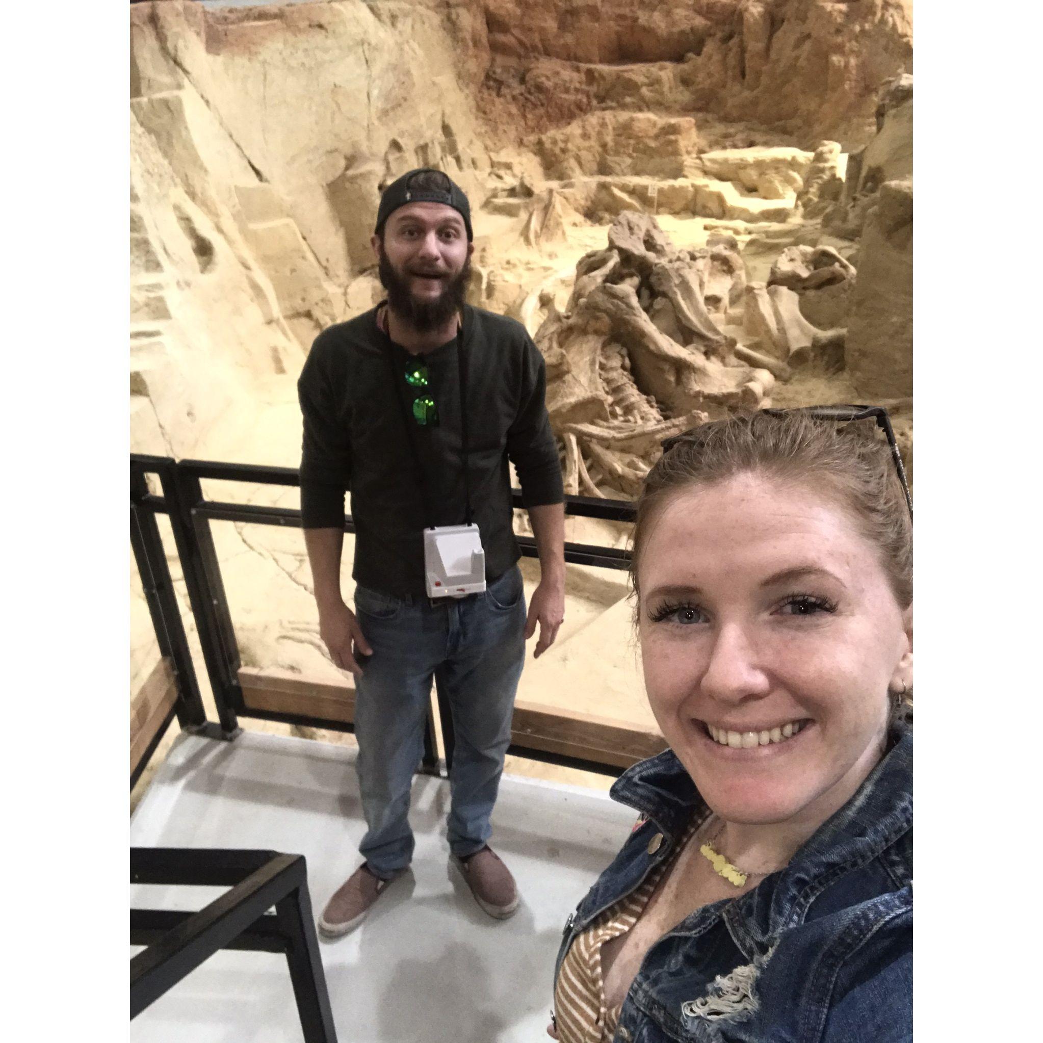 Checking out mammoth fossils on a spontaneous trip to South Dakota