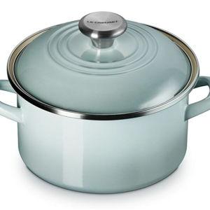 Le Creuset Enamel on Steel Traditional Petite Stockpot, 3.8qt., Sea Salt
