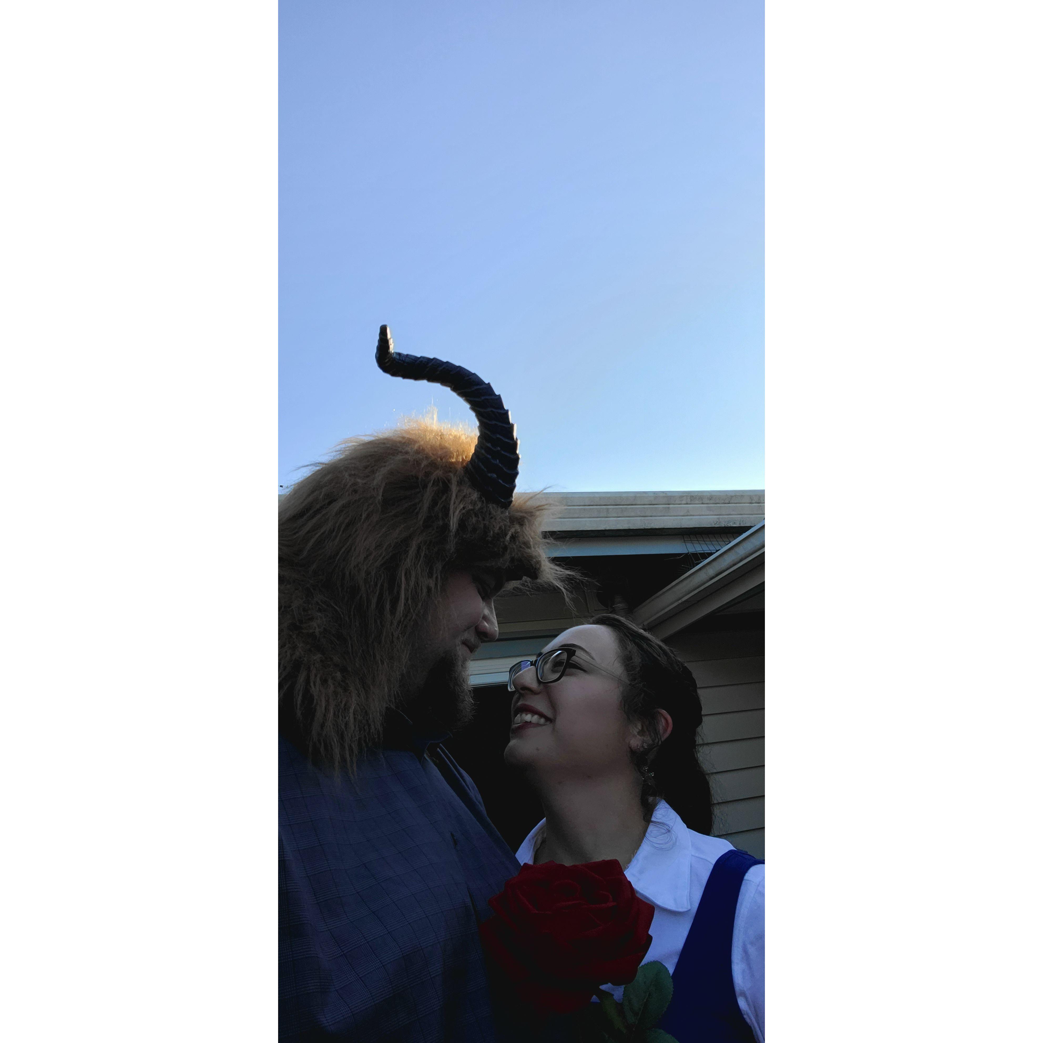 Our first Halloween together. Beauty & the Beast! October 2020