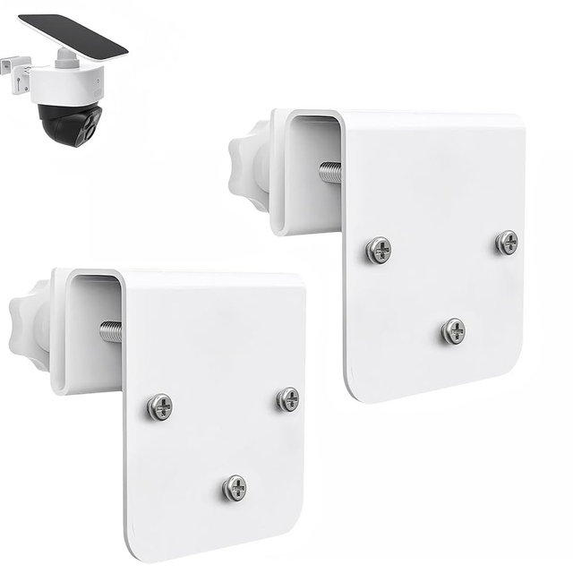 2 Pack Gutter Mount Bracket for Eufy Security SoloCam S340/E30/E42 and 4G LTE Cam S33, Stainless Steel Gutter Mount for Solar Security Camera, No-Drill Installation