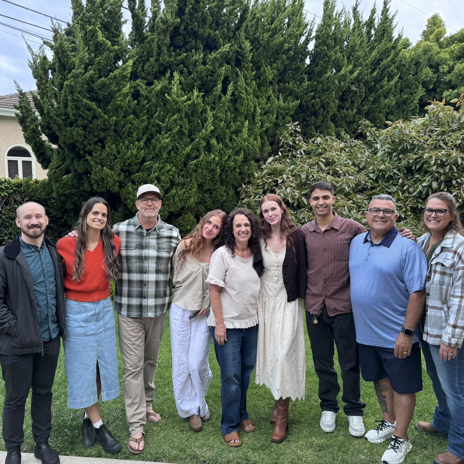 Our families celebrating our engagement