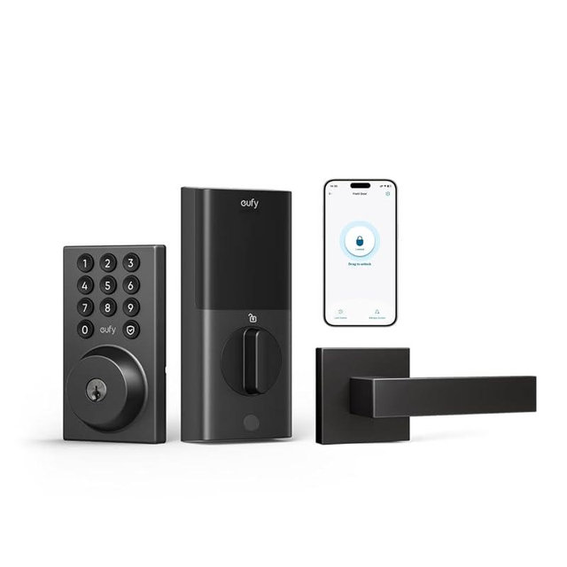 eufy Security Smart Lock C30 with Door Lever, Keyless Entry, Built-in WiFi Deadbolt for Front Door, No Bridge Required, Easy Installation, App Remote Control, Auto Lock