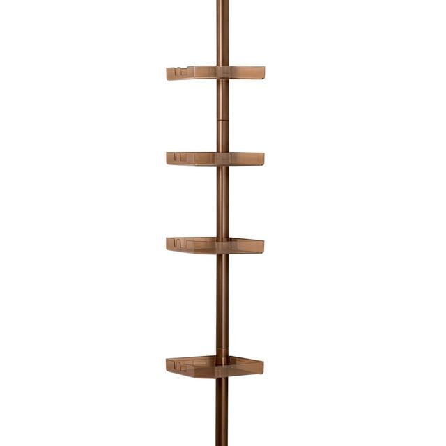 4 Tier Tension Corner Shower Caddy Bronze - Bath Bliss