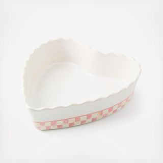 Rosy Check Everyday Stoneware Heart Baker