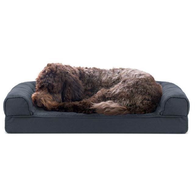 FurHaven Quilted Cooling Gel Top Pet Bed for Dogs & Cats - Medium, Iron Gray