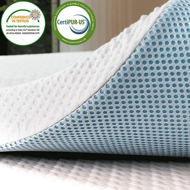 subrtex 3 Inch Gel-Infused Memory Foam Bed Mattress Topper High Density Cooling Pad Removable Fitted Bamboo Cover Ventilated Design-10 Years Warranty (Queen)