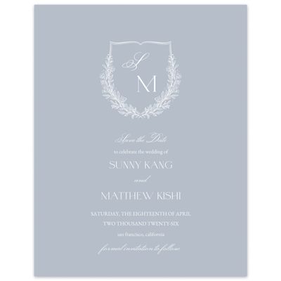 Grey Elegant Wedding Digital Save the Date - Oakdale Portrait