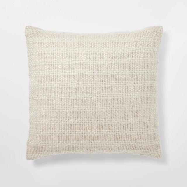 Oversized Woven Acrylic Square Throw Pillow Cream - Threshold™ designed with Studio McGee