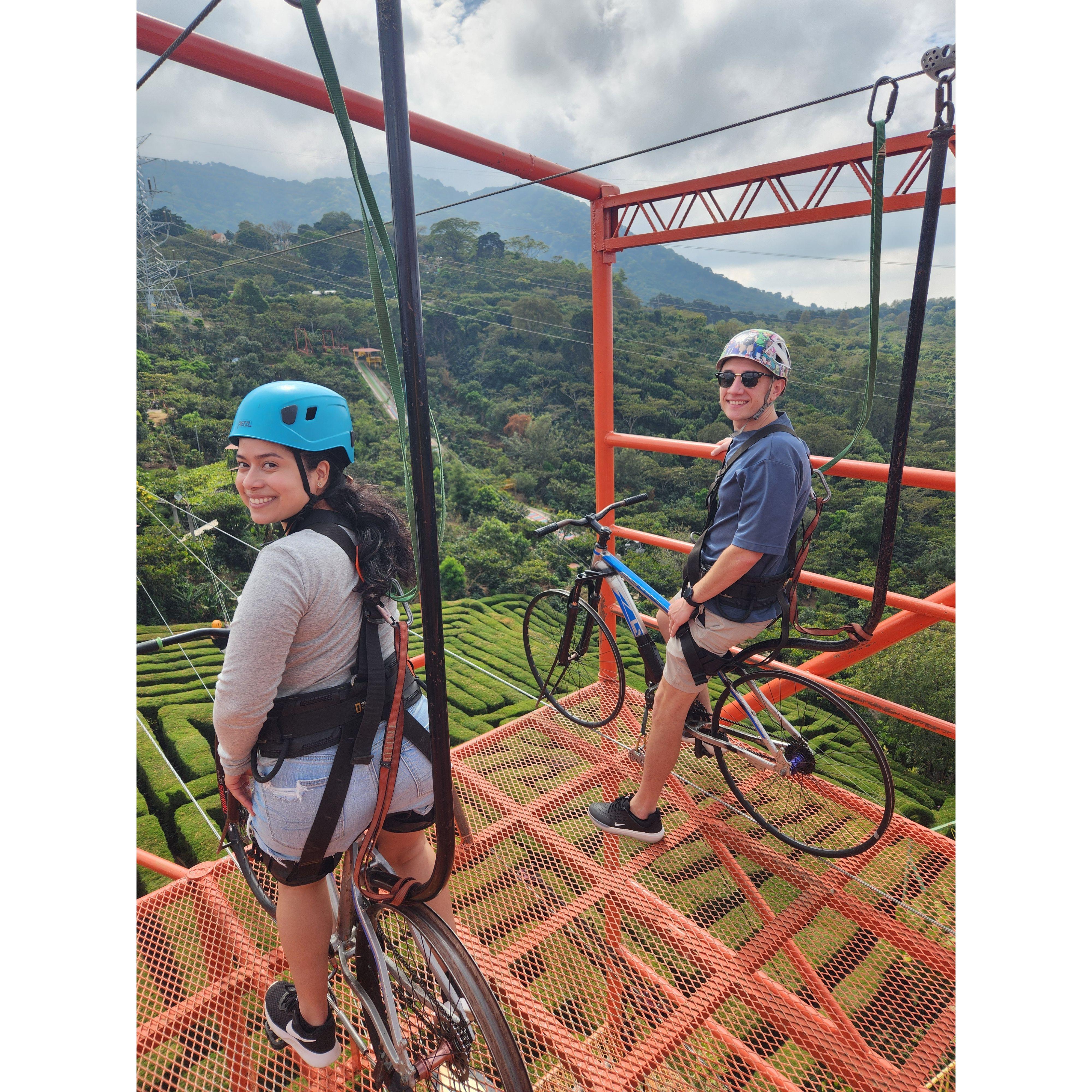El Salvador biking a tight rope... not for the faint of heart