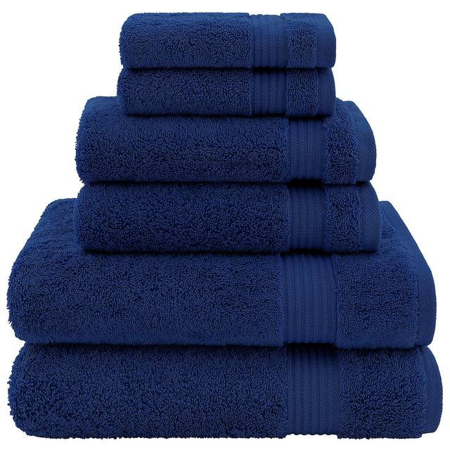 100% Turkish Cotton 6 Piece Bathroom Towel Set (Navy Blue)