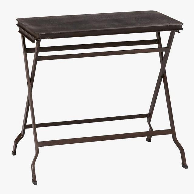 Carter Metal Folding Tray Table, Black