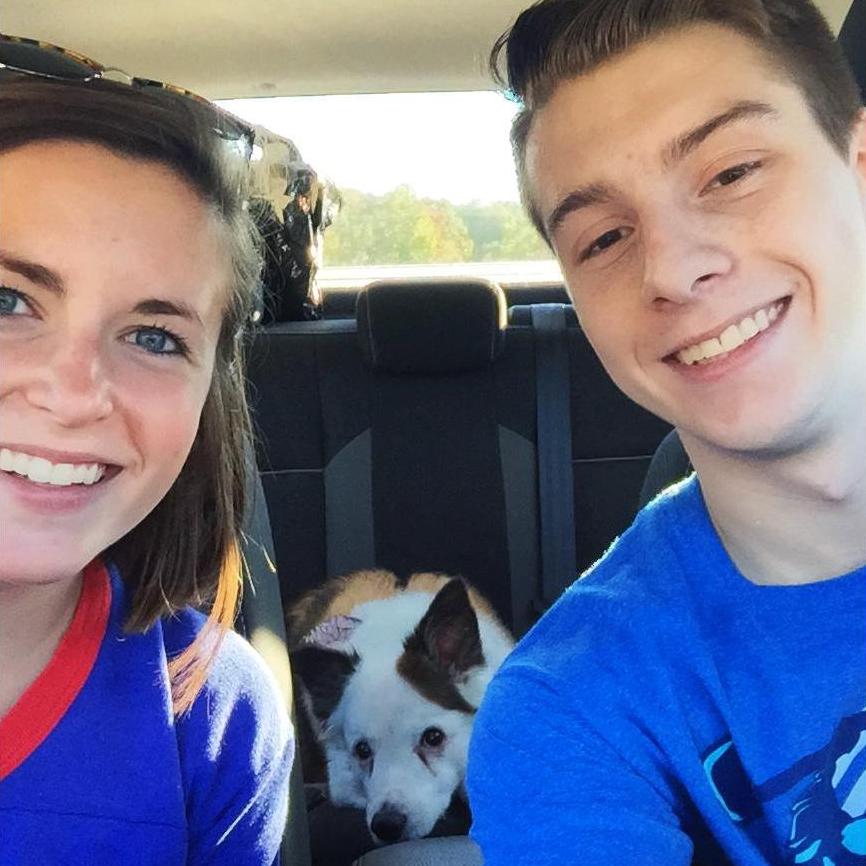 Driving with Sunny, Erin's family dog of fifteen years