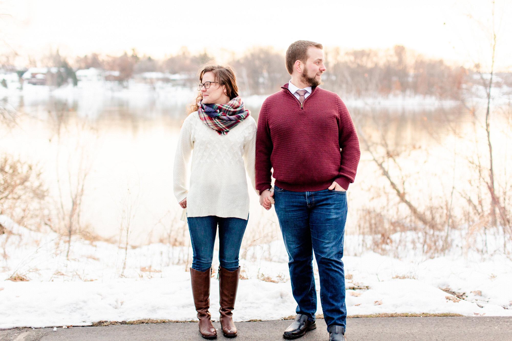 Engagement Photos at Silverwood Park in St. Anthony, MN - December 7, 2019 (photo credit: Katzie & Ben Photography)