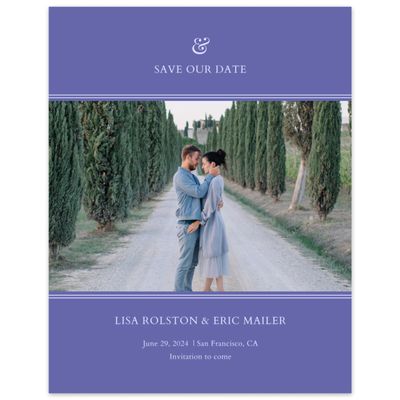 Dusty Blue Wedding Digital Save the Date - Verona Portrait