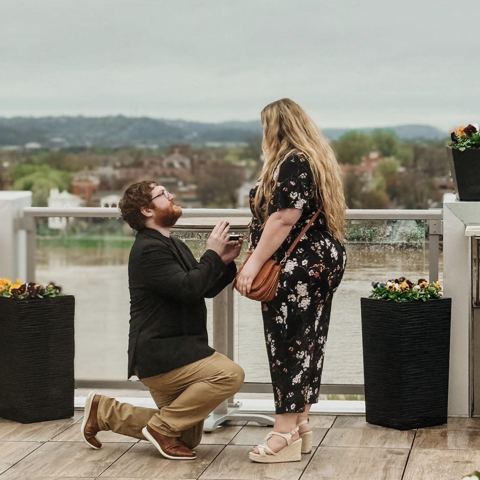 The rain stopped just long enough for our engagement and to celebrate it with the friends who surprised Nicole