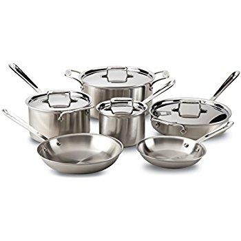 All-Clad Cookware Set, 10-Piece, Silver