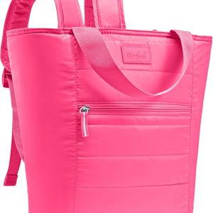 Fit & Fresh Mari Cooler Backpack for Women, Insulated Leakproof Soft Cooler Bag (12 Can), Lunch Tote, Beach Cooler, Lightweight Travel Picnic Tote, Hot Pink