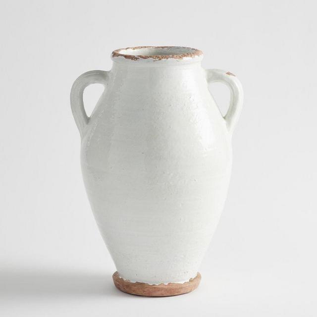 Mesa Ceramic Vase, Large Jar, White