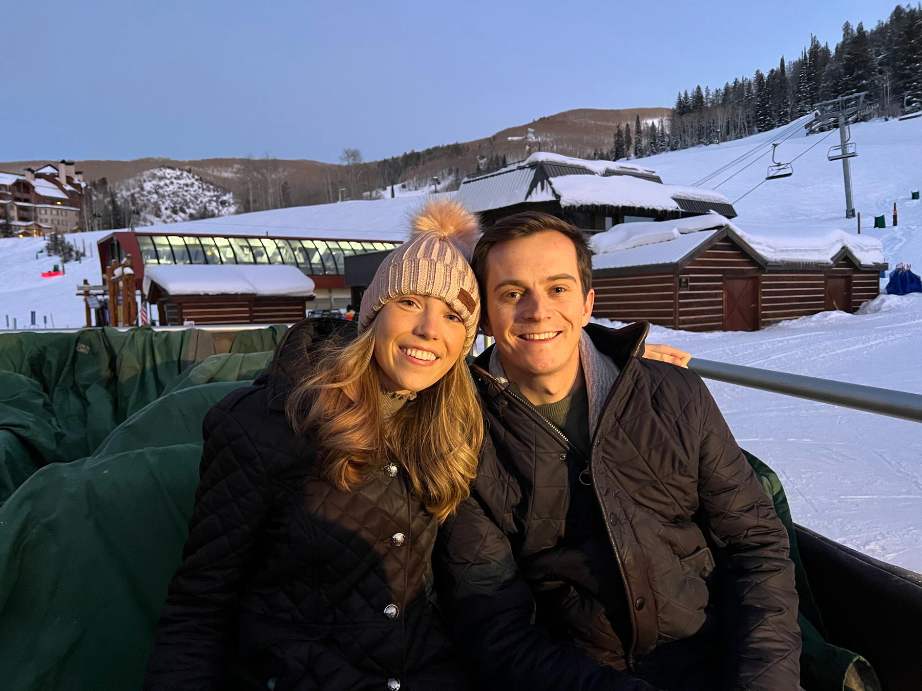 January 2022 - on a sled ride to dinner in Beaver Creek, CO, one of our favorite places!