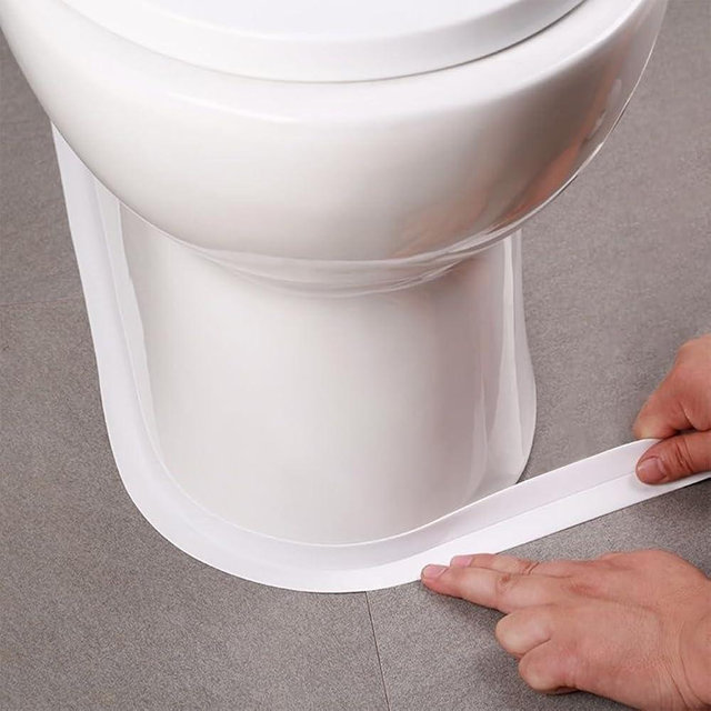 2 Rolls Caulk Tape Self Adhesive, Bathroom Waterproof White Caulking Sealant Strip Peel & Stick Wallpaper Floor Tile Toilet Tub Sink Backsplash Kitchen Wall Decor, Easier to Use Than Silicone Caulk