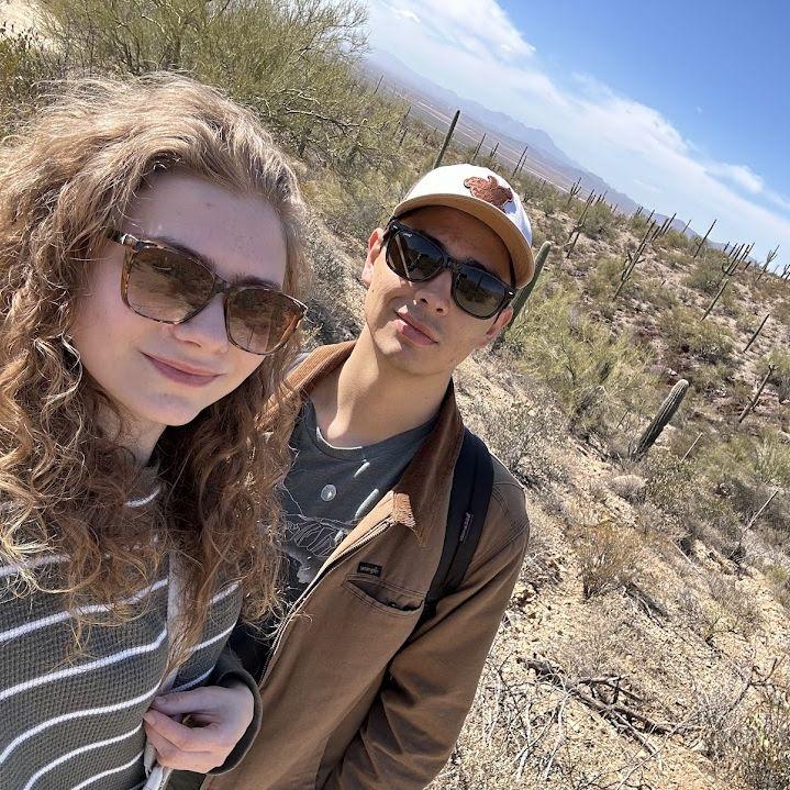 Hiking together in Saguaro National Park