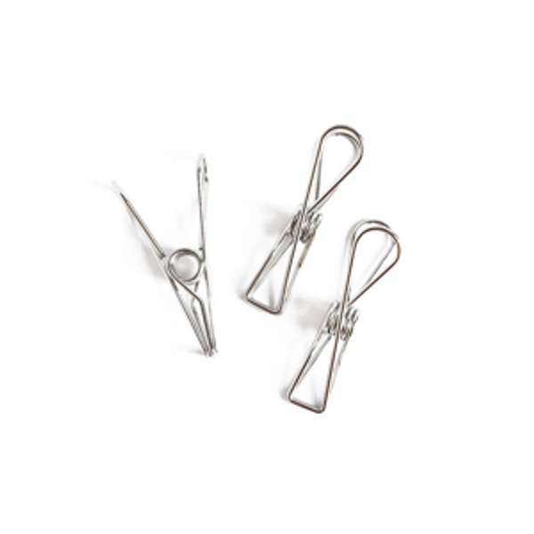 Stainless Steel Clips, Set of 12 Large & 12 Small