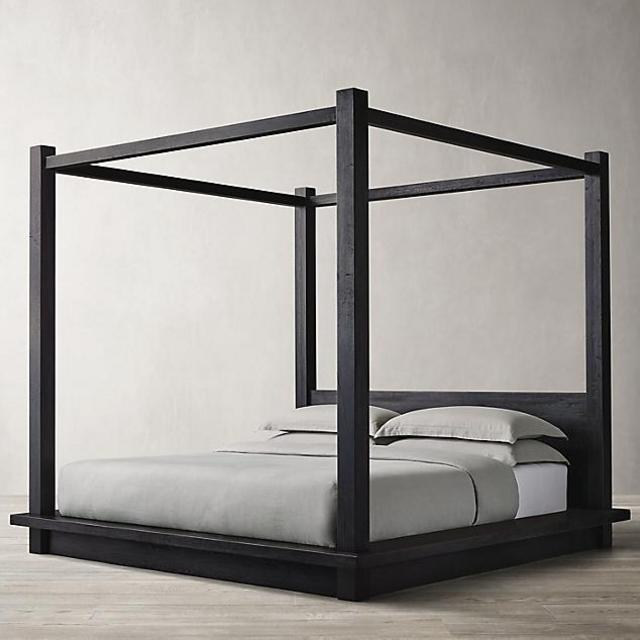 Reclaimed Russian Oak Canopy Bed (King)