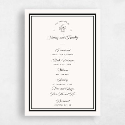 Black Wedding Program - Fable