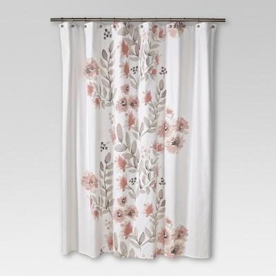 Blooms Flat Weave Shower Curtain Coral - Threshold™